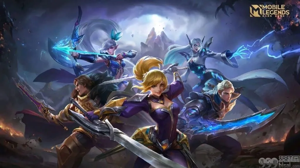 《Mobile Legends Bang Bang》主视觉图展示了游戏中的英雄角色。