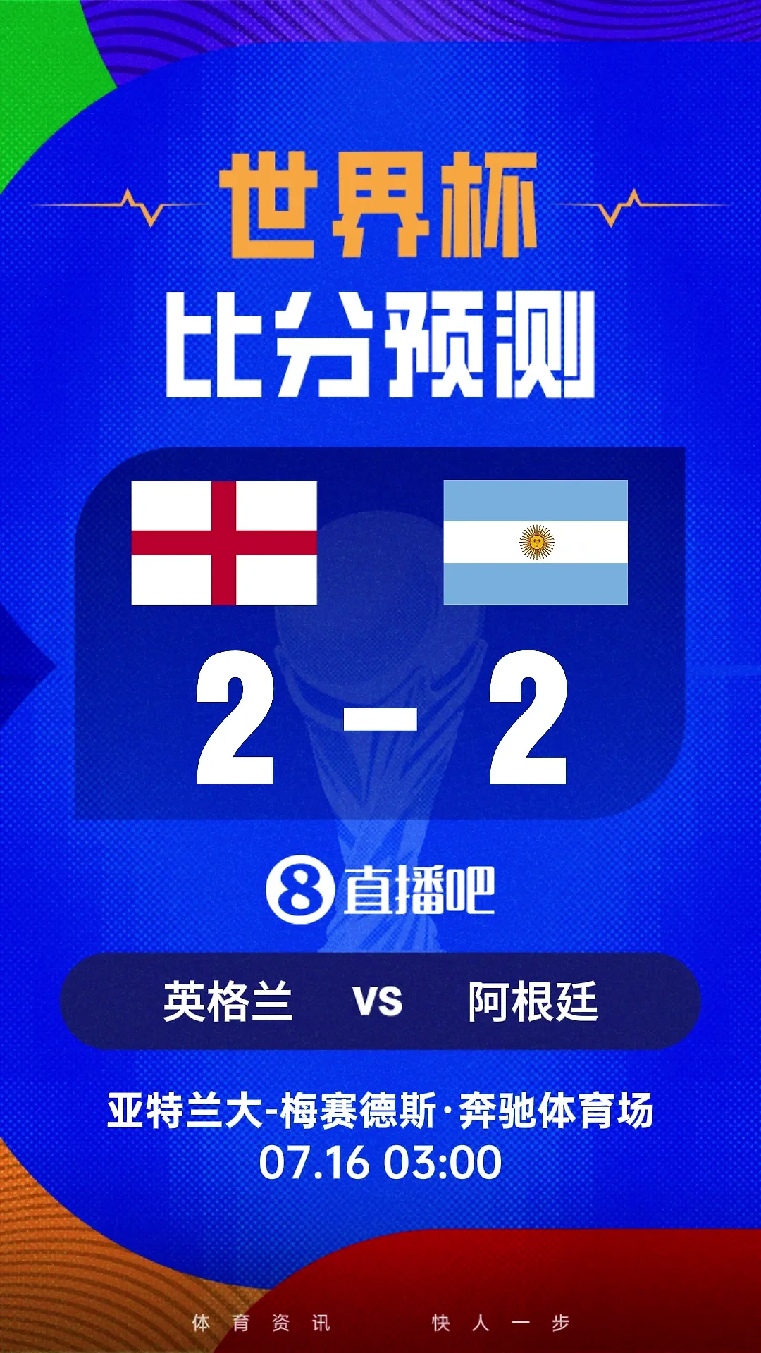 世界杯比分预测：凯恩pk梅西！英阿大战经典重现