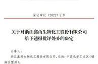 鑫甬生物IPO被否后又收罚单 保荐人、签字会计师一同受罚