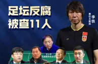 ????足坛反腐被查11人首发阵容：李铁球员兼教练 陈戌源领衔锋线