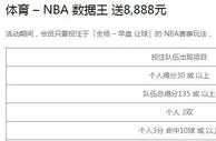 八大胜体育NBA数据王送8888元
