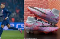 对拜仁的比赛，姆巴佩身穿C罗参与设计的NIKE新系列球鞋登场