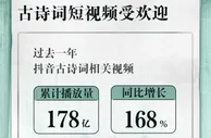 古诗词内容在抖音受热捧 相关视频一年播放178亿次