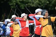 巴黎奥运会射箭女子团体排名赛-中国队列第2 直接晋级八强