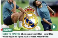 足球资讯：1.15亿英镑！皇马自信收购阿扎尔已谈妥 周薪40万