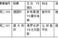 过关2串1:多特力拼杯赛 百合再阻斑马