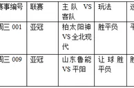 过关2串1：全北客场争胜 鲁能血洗平阳