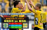 玩球网心水：瑞典超　8月4日 1:05　松兹瓦尔 VS 哈马比