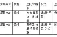 英超2串1：南安普敦曼联难胜