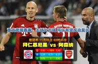 玩球网心水：欧冠杯　11月5日 3:45　拜仁慕尼黑 VS 阿森纳