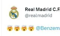 已经感到茫然~皇马官推：????????????Benzema????????????