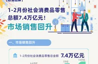 数据图解丨市场销售回升！1-2月份社会消费品零售总额7.4万亿元