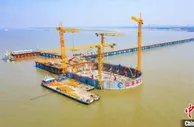 世界最高斜拉桥建设进展顺利 承台已全面“出水”