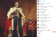 查尔斯王子加冕英国国王????坎通纳晒个人画像：只有一个国王
