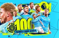 德布劳内是英超第五位完成100次助攻的球员，237场所用场次最少