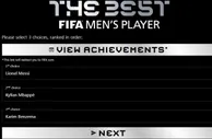 FIFA男足选票：评选无难度，更无争议