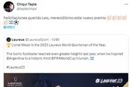 阿根廷足协主席祝贺梅西：恭喜莱昂内尔，你值得????????⚽
