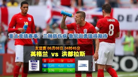 国际友谊赛足球推荐：英格兰VS洪都拉斯