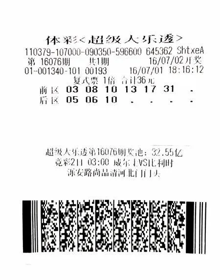 买彩票遇促销 幸运儿一分钱没花就中1014万