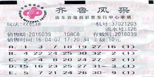中奖彩票
