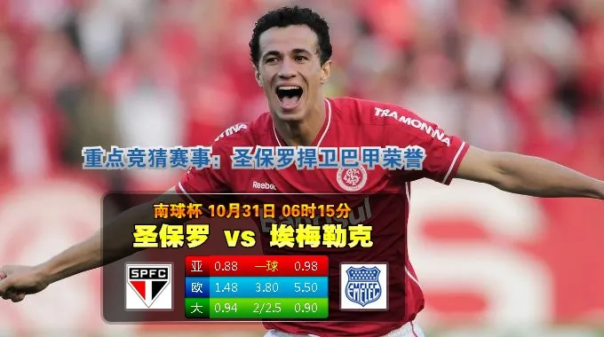 【富博】10月31日06:15 南美洲俱乐部杯 圣保罗VS伊梅莱