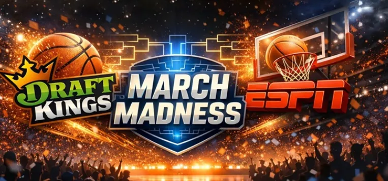 DraftKings and ESPN integrate accounts, launching a new "betting game" ahead of March Madness.