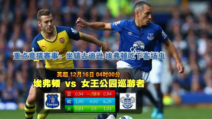 【富博】12月16日04:00 英超 埃弗顿VS皇家园林巡游者