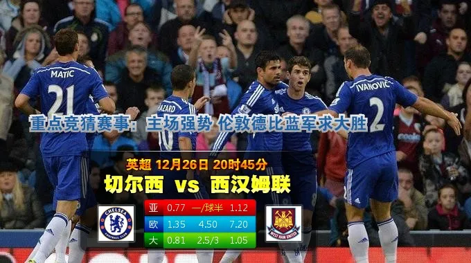 【富博】12月26日20:45 英超 切尔西VS西汉姆 
