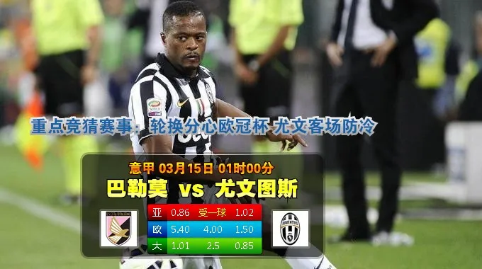 焦点赛事:2015年3月15日 意甲 巴勒莫vs尤文图斯直播