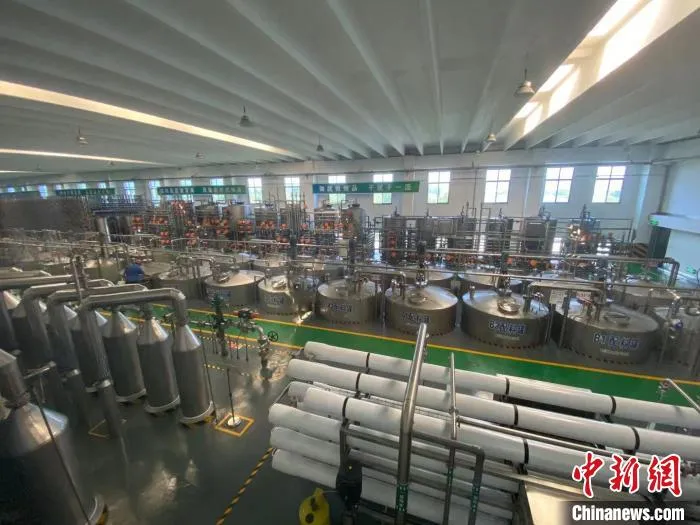 保龄宝生物股份有限公司工厂内，自动化设备正在生产赤藓糖醇。　吕妍 摄