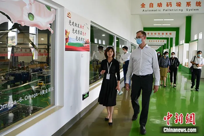 图为6月17日，云南楚雄，世界经济论坛执行董事、大中华区首席代表艾德维（David Aikman）走进楚雄州的企业实地调研。中新社记者 刘冉阳 摄
