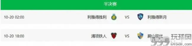 2021亚冠半决赛对阵
