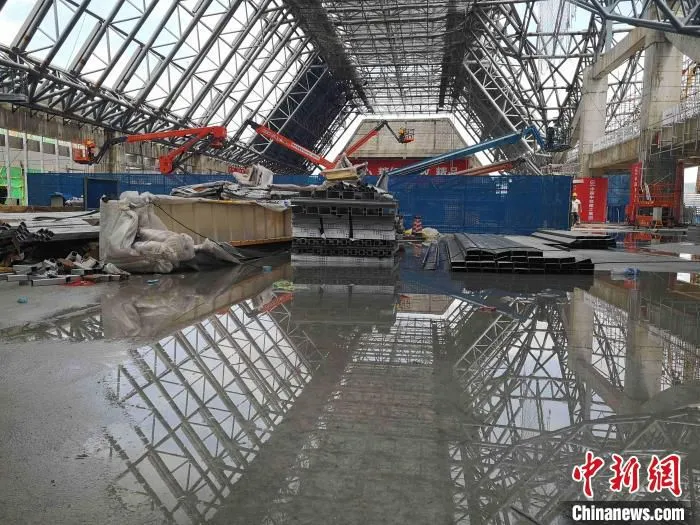 图为正在建设中的中老铁路西双版纳站。　张伟明 摄