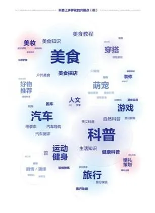 　　图：抖音上多样化的兴趣点(例)