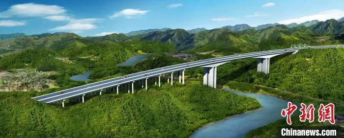 图为巫云开高速团滩河特大桥效果图。　重庆高速巫云开建设有限公司供图