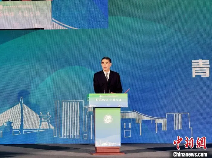 图为青海省委书记、省人大常委会主任王建军致辞。　祁增蓓 摄