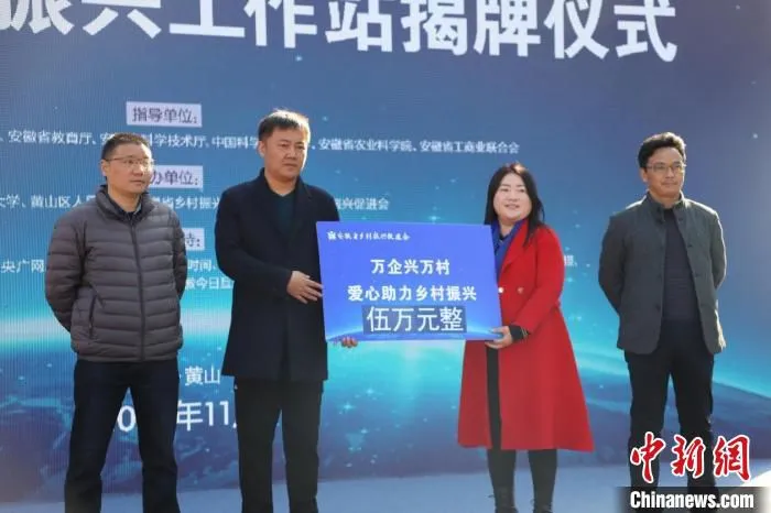 万企兴万村·乡村振兴爱心企业助力仪式现场。　安徽省乡村振兴研究院供图