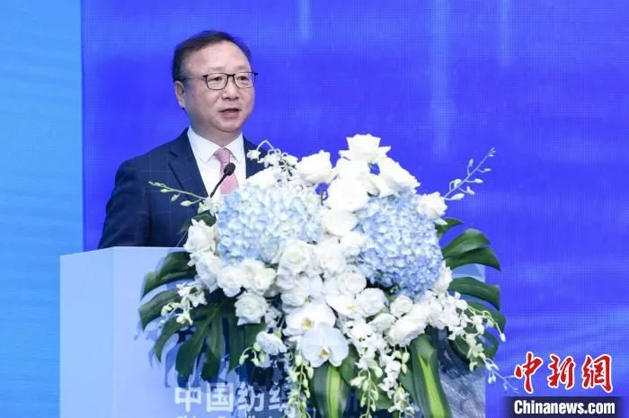 中国纺织工业联合会会长、国际纺织制造商联合会 (ITMF)主席孙瑞哲演讲 中国纺织信息中心提供 摄