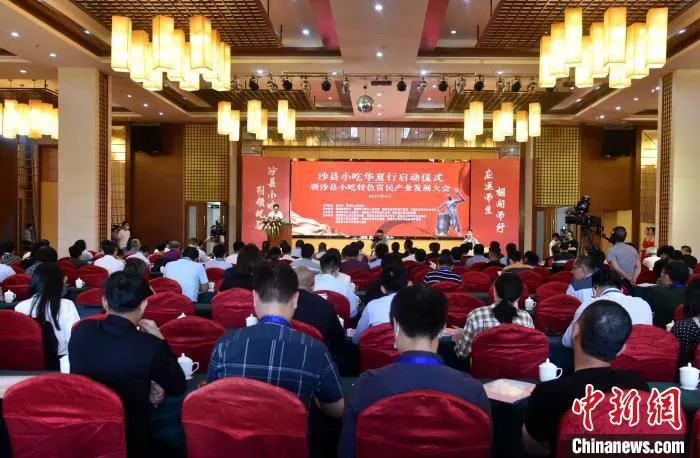 图为4月23日，沙县小吃华夏行启动仪式暨沙县小吃特色富民产业发展大会在福建沙县举行。　胡俊 摄