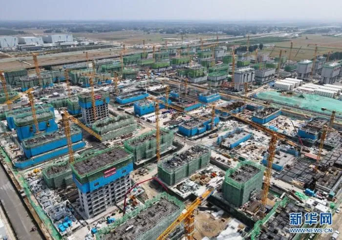 这是雄安新区容西片区建设现场(7月3日摄，无人机照片)。新华社记者 金皓原 摄