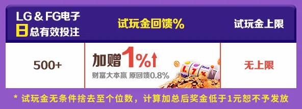 E世博：LG&amp;FG 电子海量威利1%无极限