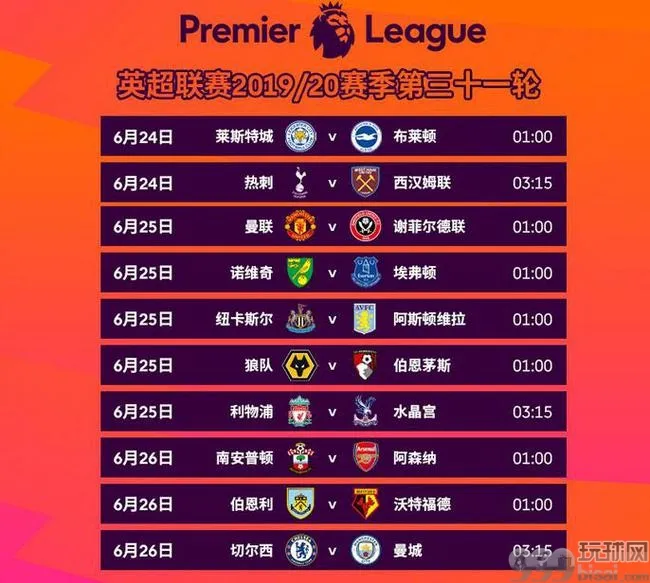 31轮赛程
