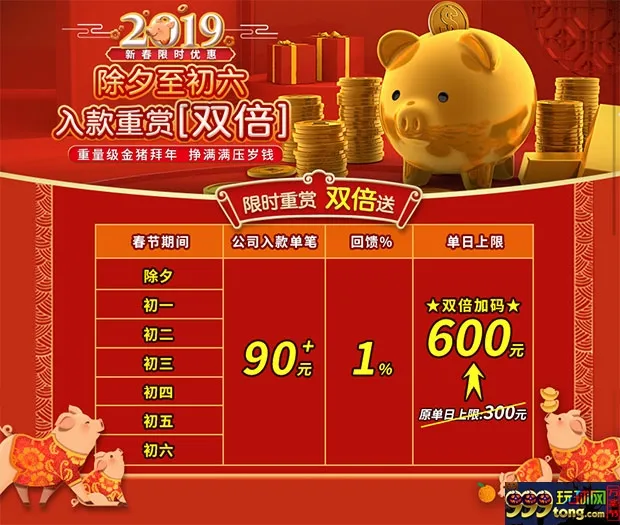 E世博2019新春限时优惠 除夕至初六入款重赏双倍