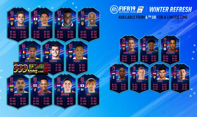 FIFA19推出的冬季焦点球员黑卡
