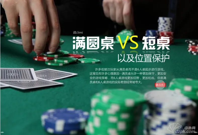 德州扑克策略：满圆桌 VS 短桌，以及位置要如何保护