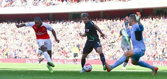 玩球赛报：英超-沃尔科特吉鲁进球 厄齐尔助攻阿森纳2-0 