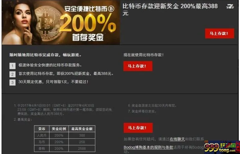 比特币已经来临中国，而来博狗你不但能享受别样存款，更有200%首存！