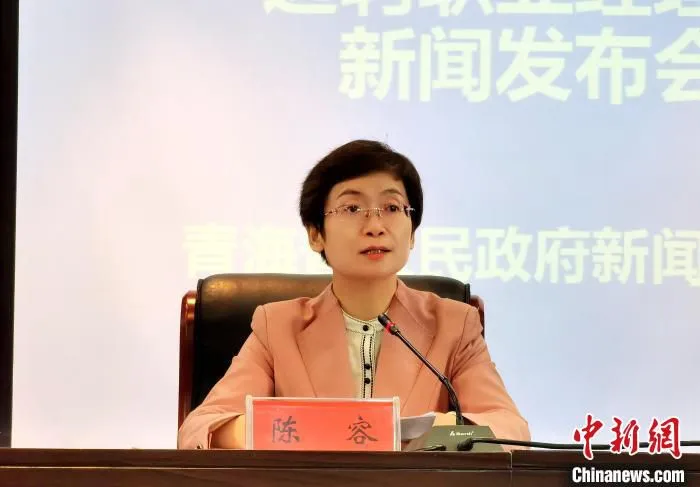 图为青海省委组织部副部长陈容正在介绍选聘工作相关情况。　祁增蓓 摄
