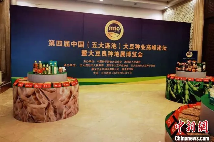 中国大豆种业高峰论坛暨大豆良种地展博览会的展示区 王琳 摄 中国大豆种业高峰论坛暨大豆良种地展博览会的展示区 王琳 摄