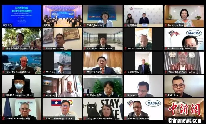 RCEP电气行业合作会议以线上线下结合形式进行。　中国—东盟商务理事会 供图